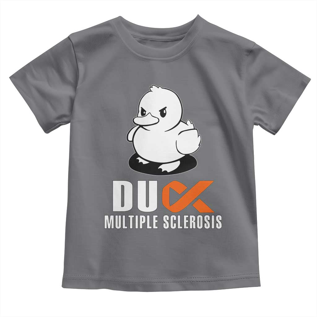 Duck Multiple Sclerosis Awareness Toddler T Shirt Orange Ribbon MS Support Squad