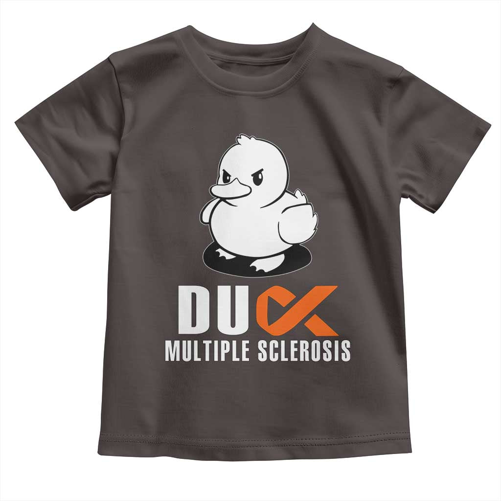 Duck Multiple Sclerosis Awareness Toddler T Shirt Orange Ribbon MS Support Squad