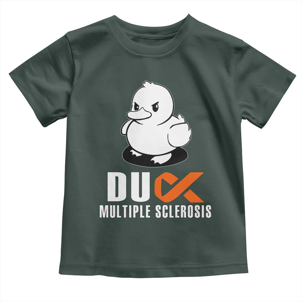Duck Multiple Sclerosis Awareness Toddler T Shirt Orange Ribbon MS Support Squad