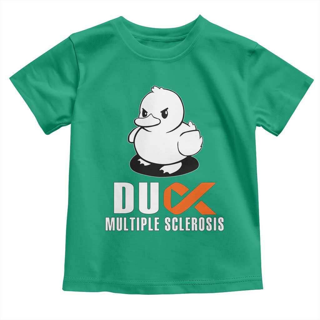 Duck Multiple Sclerosis Awareness Toddler T Shirt Orange Ribbon MS Support Squad