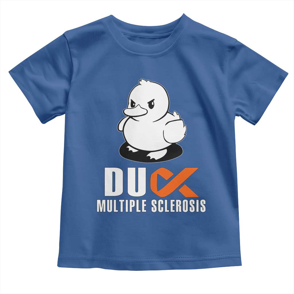 Duck Multiple Sclerosis Awareness Toddler T Shirt Orange Ribbon MS Support Squad