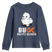 Duck Multiple Sclerosis Awareness Youth Sweatshirt Orange Ribbon MS Support Squad
