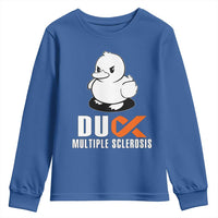 Duck Multiple Sclerosis Awareness Youth Sweatshirt Orange Ribbon MS Support Squad