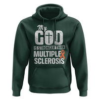 God Stronger Multiple Sclerosis Awareness Hoodie Orange Ribbon MS Support Squad