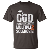 God Stronger Multiple Sclerosis Awareness T Shirt Orange Ribbon MS Support Squad
