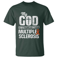 God Stronger Multiple Sclerosis Awareness T Shirt Orange Ribbon MS Support Squad