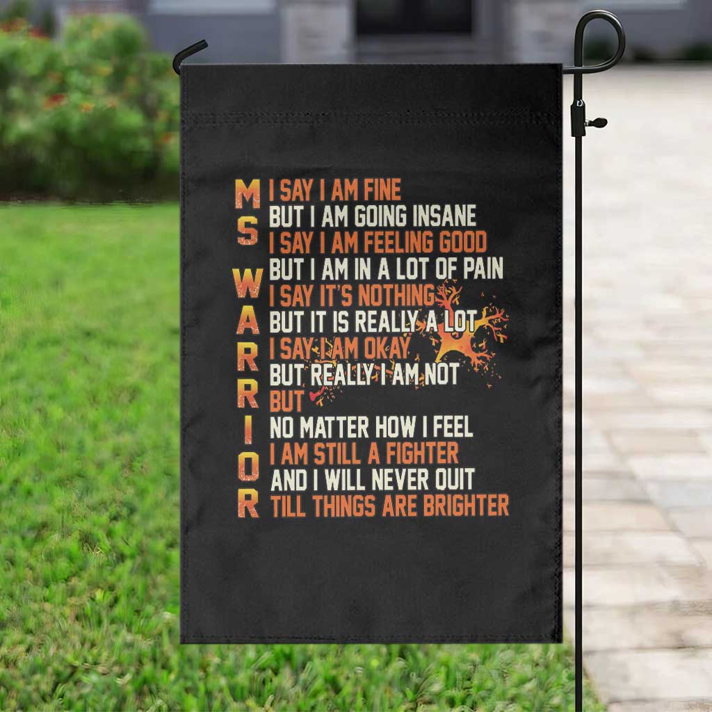 Multiple Sclerosis Awareness Garden Flag Fight MS Orange Ribbon - Wonder Print Shop