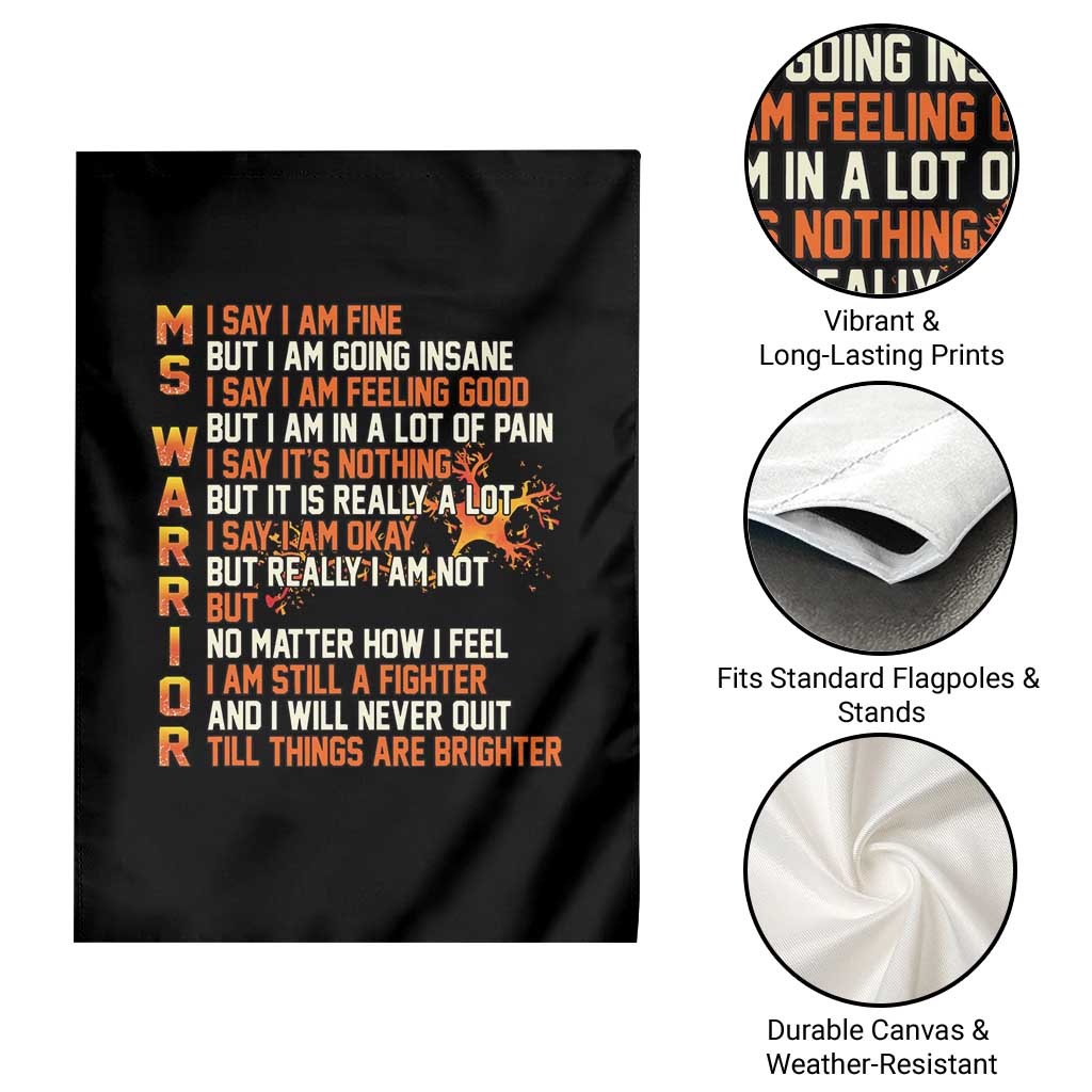 Multiple Sclerosis Awareness Garden Flag Fight MS Orange Ribbon - Wonder Print Shop