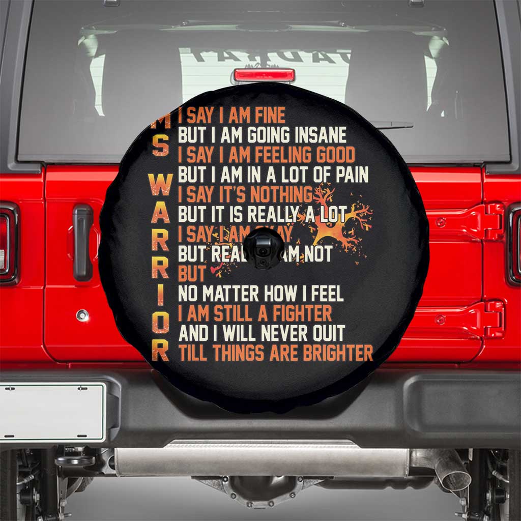 Multiple Sclerosis Awareness Spare Tire Cover Fight MS Orange Ribbon