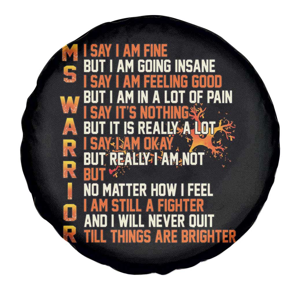 Multiple Sclerosis Awareness Spare Tire Cover Fight MS Orange Ribbon