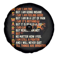 Multiple Sclerosis Awareness Spare Tire Cover Fight MS Orange Ribbon