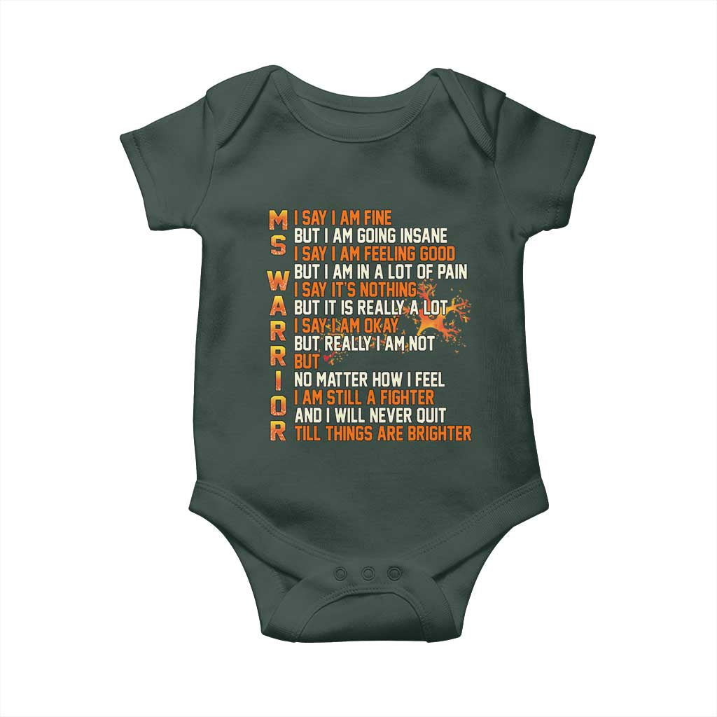 Multiple Sclerosis Awareness Baby Onesie Fight MS Orange Ribbon