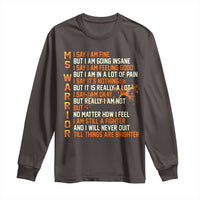 Multiple Sclerosis Awareness Long Sleeve Shirt Fight MS Orange Ribbon