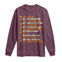 Multiple Sclerosis Awareness Long Sleeve Shirt Fight MS Orange Ribbon