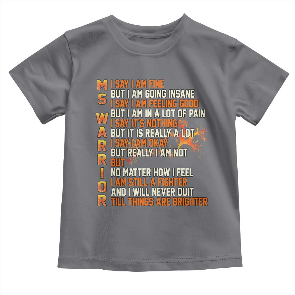 Multiple Sclerosis Awareness Toddler T Shirt Fight MS Orange Ribbon