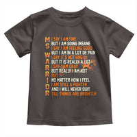Multiple Sclerosis Awareness Toddler T Shirt Fight MS Orange Ribbon