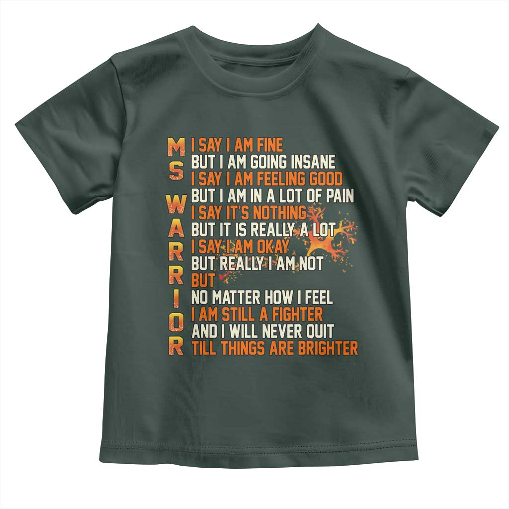 Multiple Sclerosis Awareness Toddler T Shirt Fight MS Orange Ribbon