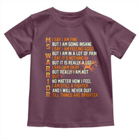 Multiple Sclerosis Awareness Toddler T Shirt Fight MS Orange Ribbon