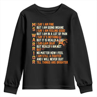 Multiple Sclerosis Awareness Youth Sweatshirt Fight MS Orange Ribbon
