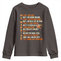Multiple Sclerosis Awareness Youth Sweatshirt Fight MS Orange Ribbon