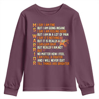 Multiple Sclerosis Awareness Youth Sweatshirt Fight MS Orange Ribbon