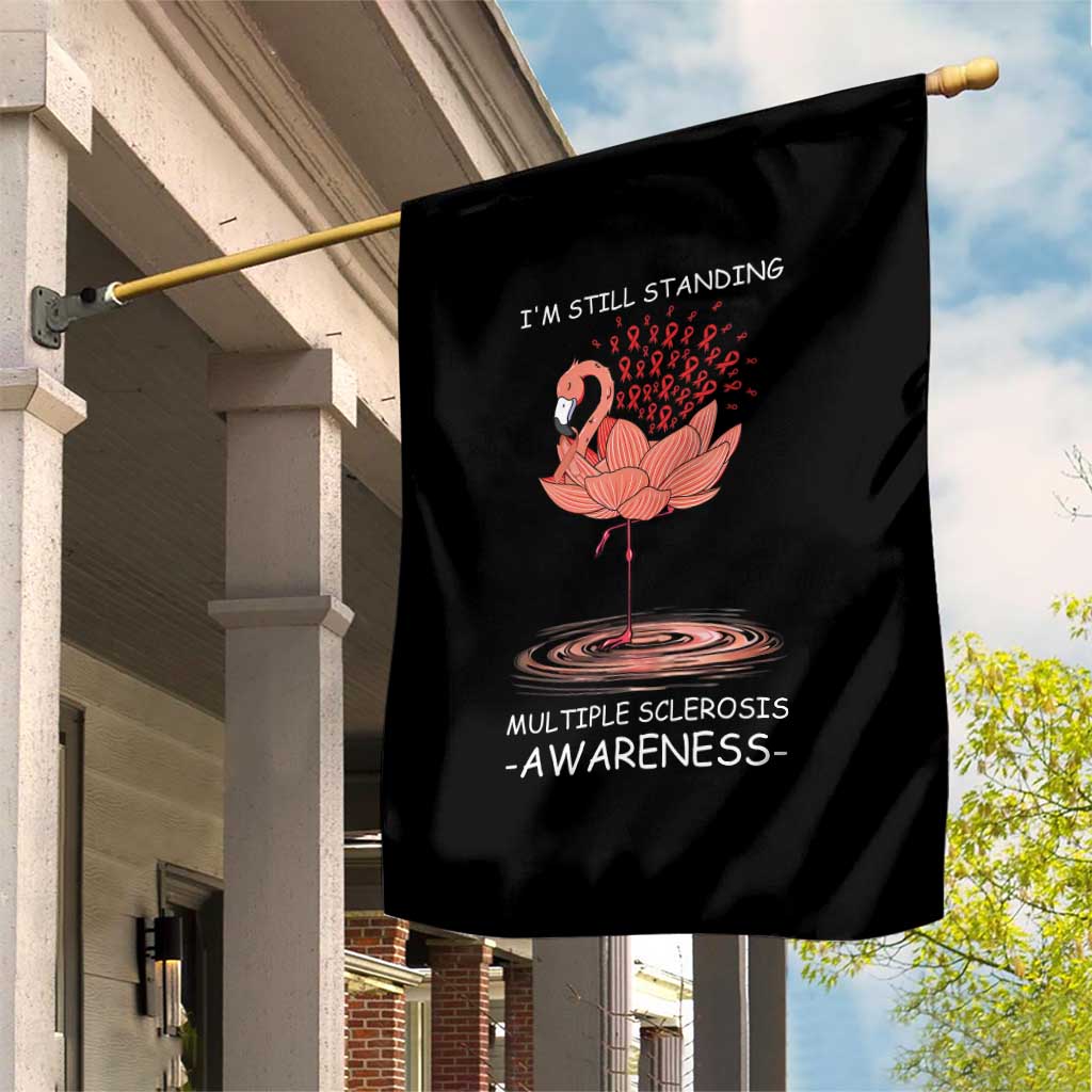 Multiple Sclerosis Survivor Garden Flag Fight MS Orange Ribbon - Wonder Print Shop