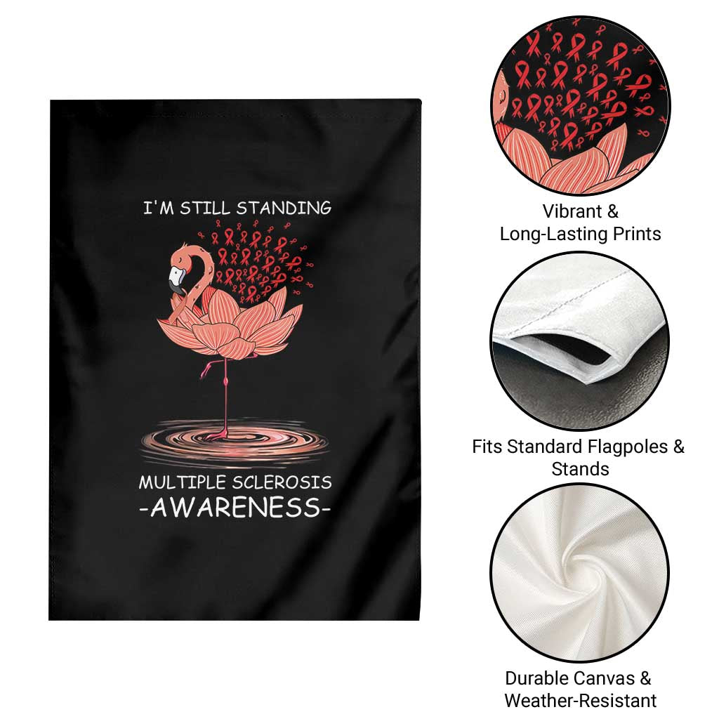 Multiple Sclerosis Survivor Garden Flag Fight MS Orange Ribbon - Wonder Print Shop