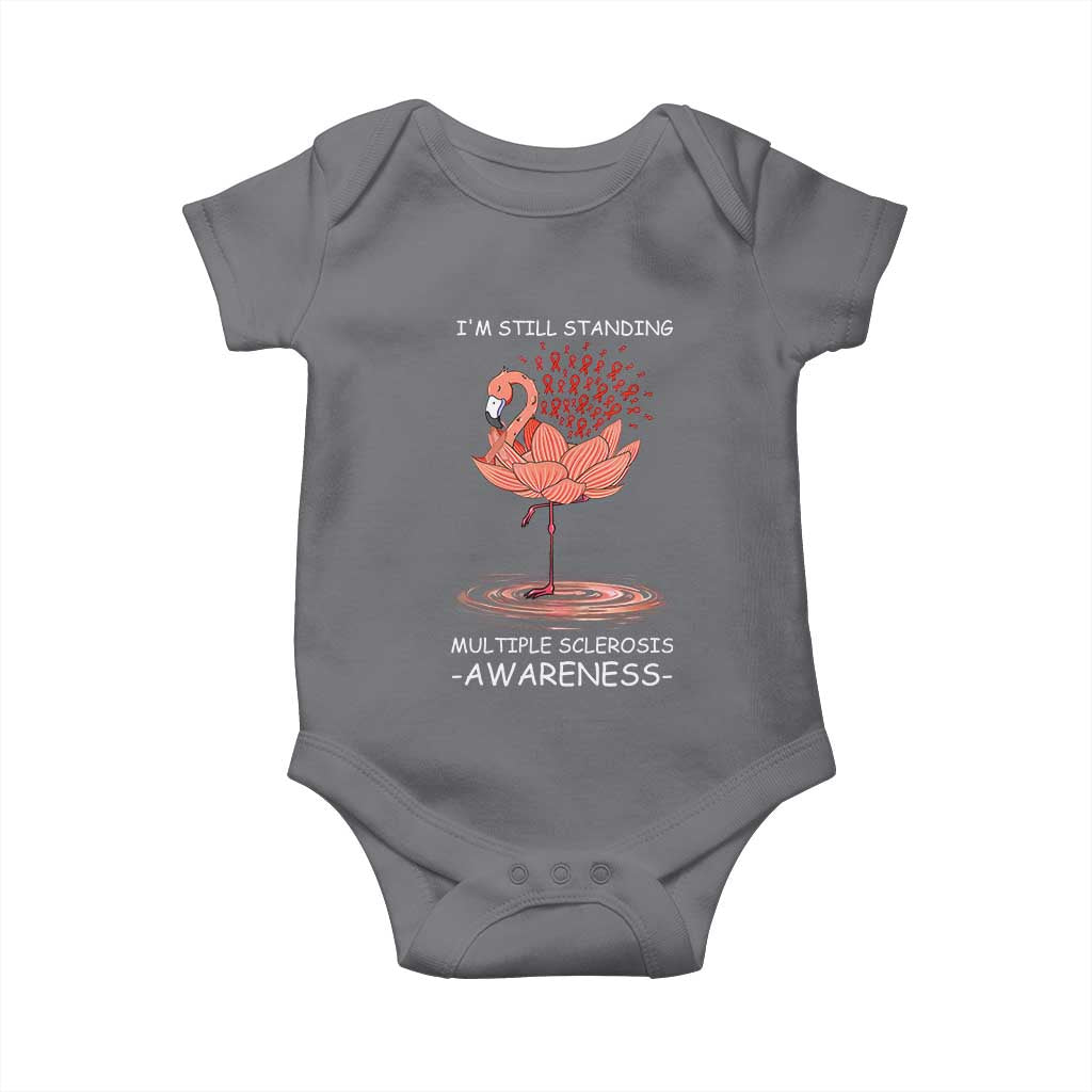 Multiple Sclerosis Survivor Baby Onesie Fight MS Orange Ribbon