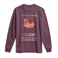 Multiple Sclerosis Survivor Long Sleeve Shirt Fight MS Orange Ribbon