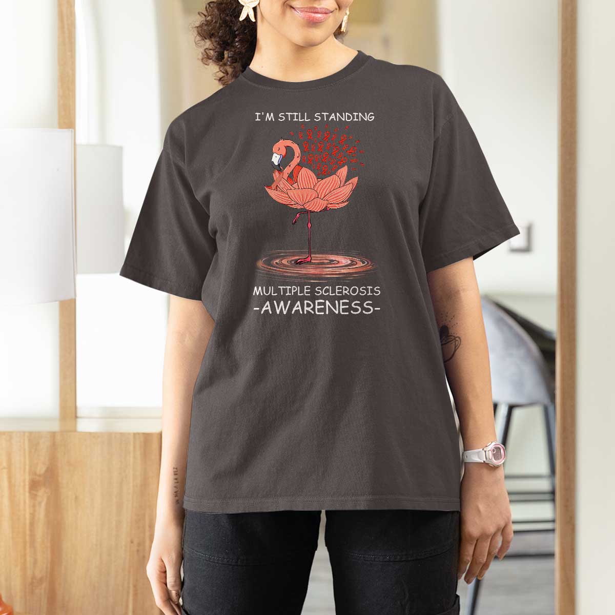 Multiple Sclerosis Survivor T Shirt For Women Fight MS Orange Ribbon