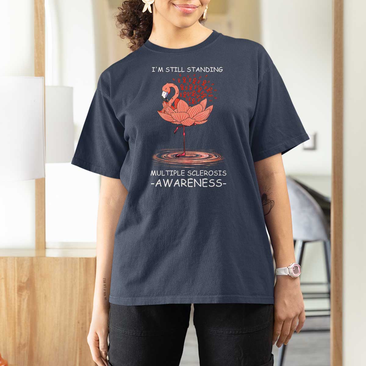 Multiple Sclerosis Survivor T Shirt For Women Fight MS Orange Ribbon