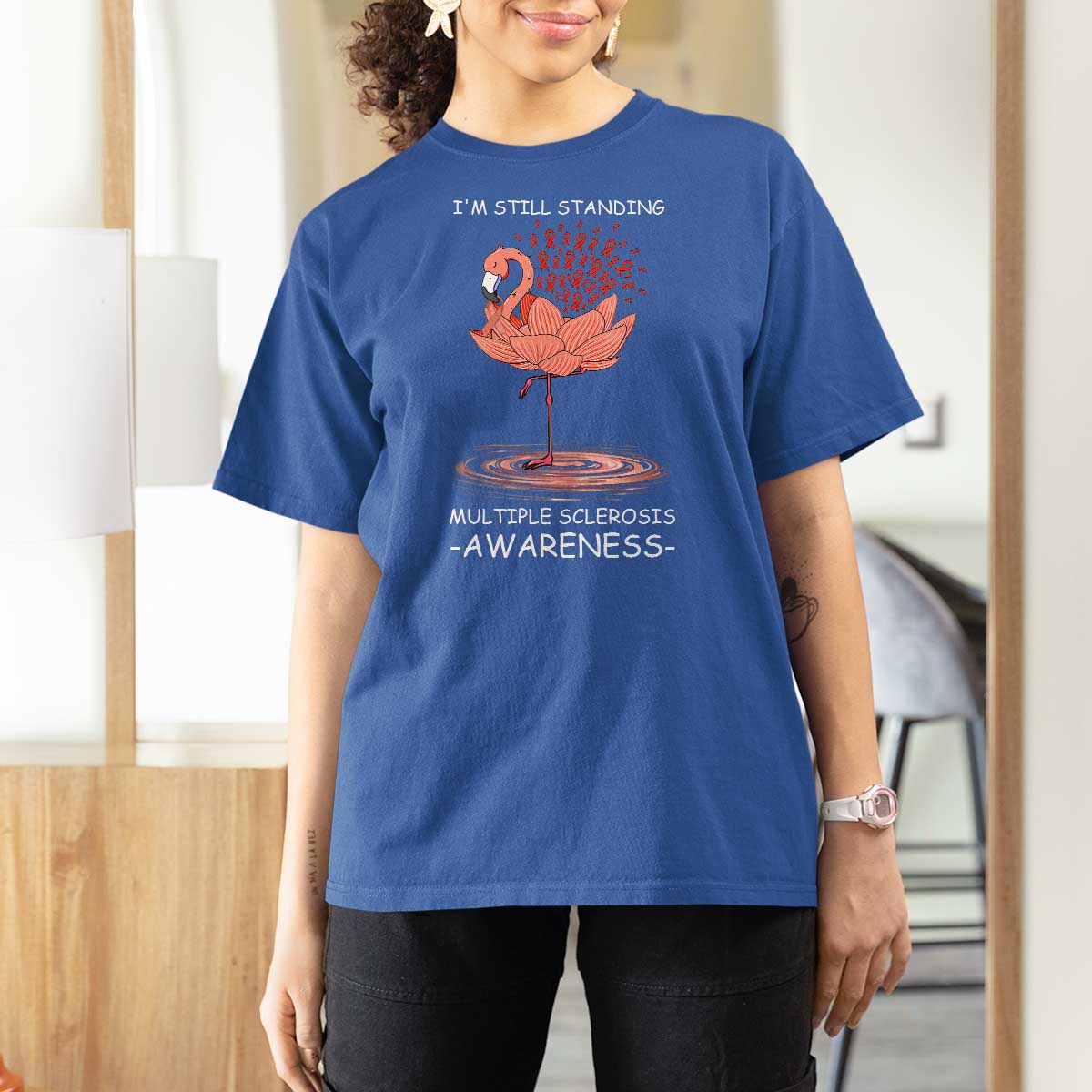 Multiple Sclerosis Survivor T Shirt For Women Fight MS Orange Ribbon