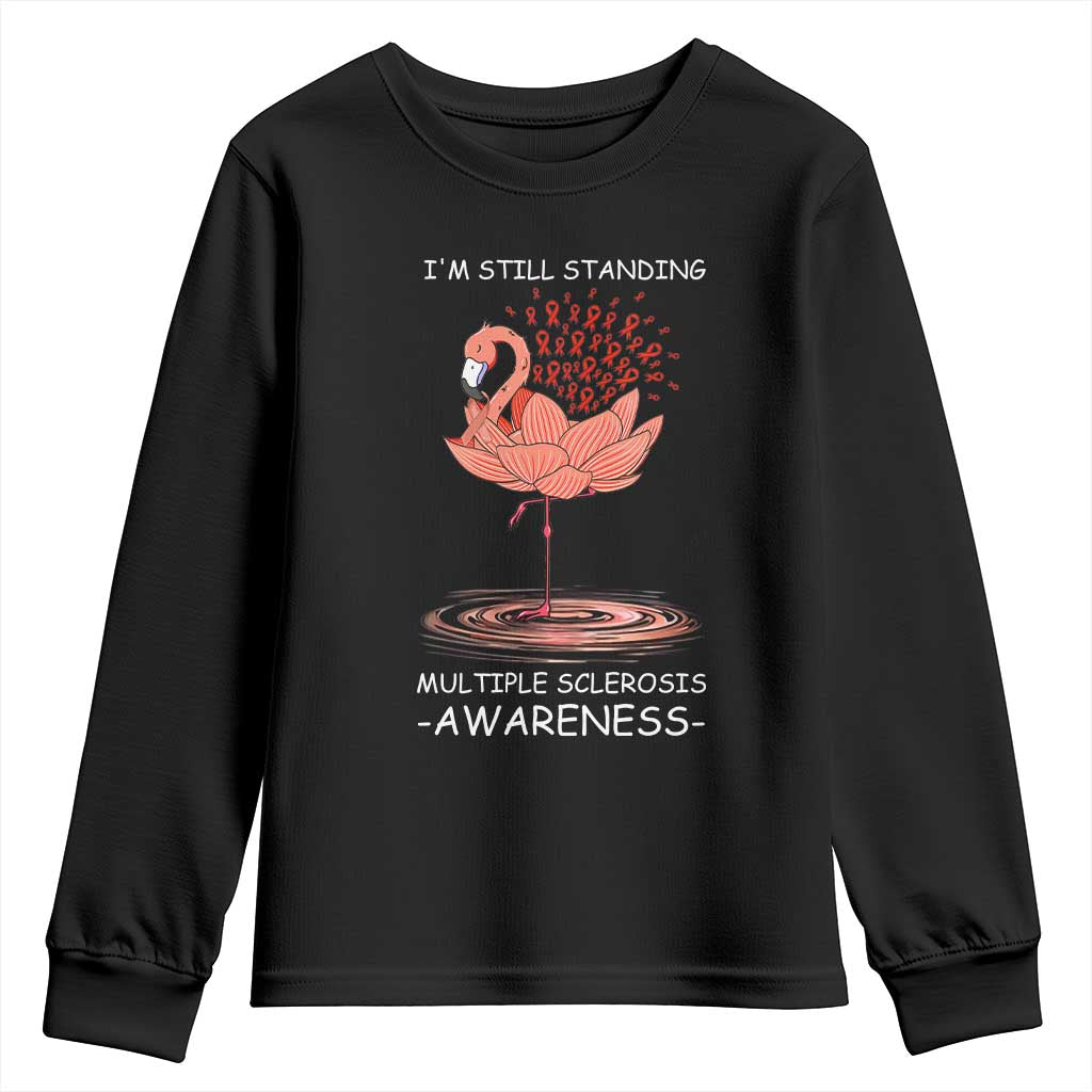 Multiple Sclerosis Survivor Youth Sweatshirt Fight MS Orange Ribbon