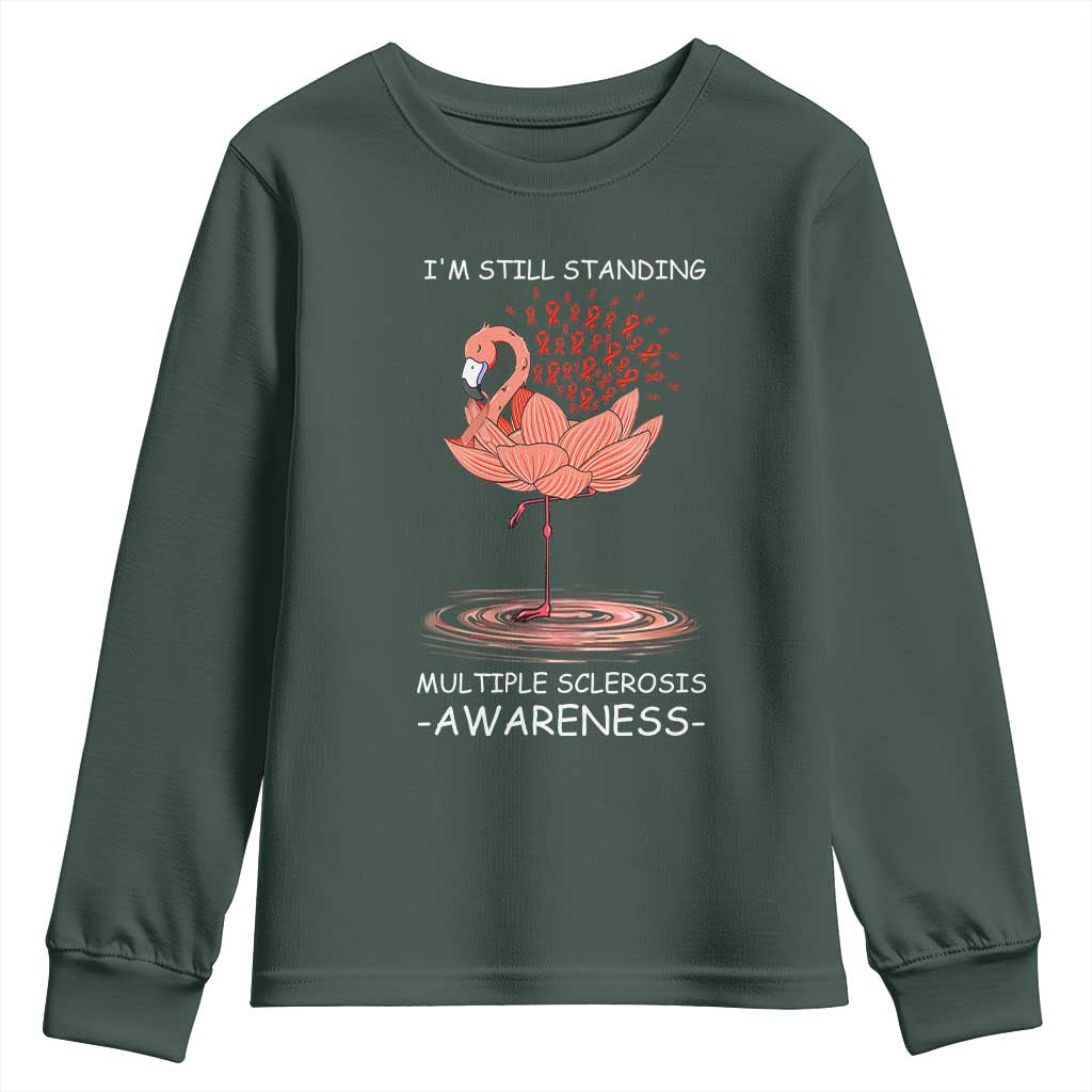 Multiple Sclerosis Survivor Youth Sweatshirt Fight MS Orange Ribbon