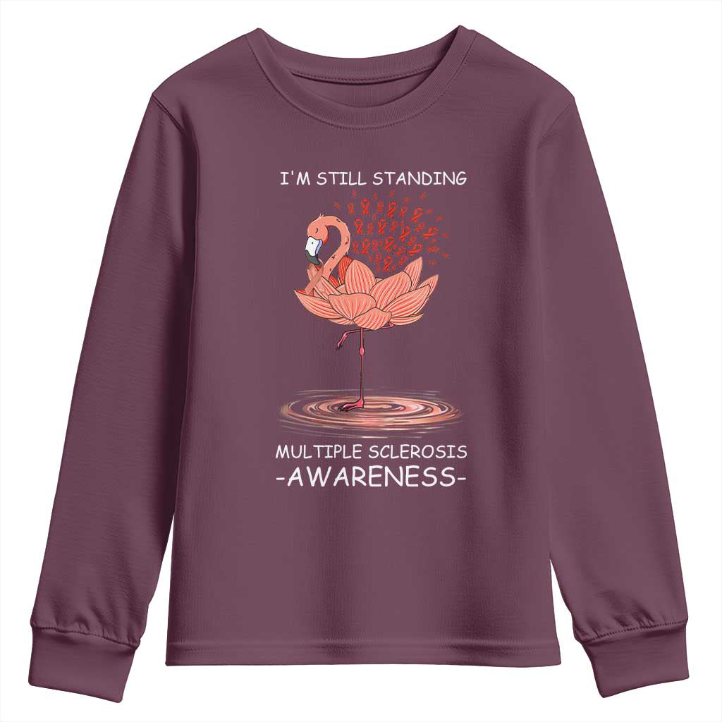 Multiple Sclerosis Survivor Youth Sweatshirt Fight MS Orange Ribbon