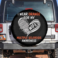 Multiple Sclerosis Awareness Spare Tire Cover Orange Ribbon I Wear Orange For My Wife