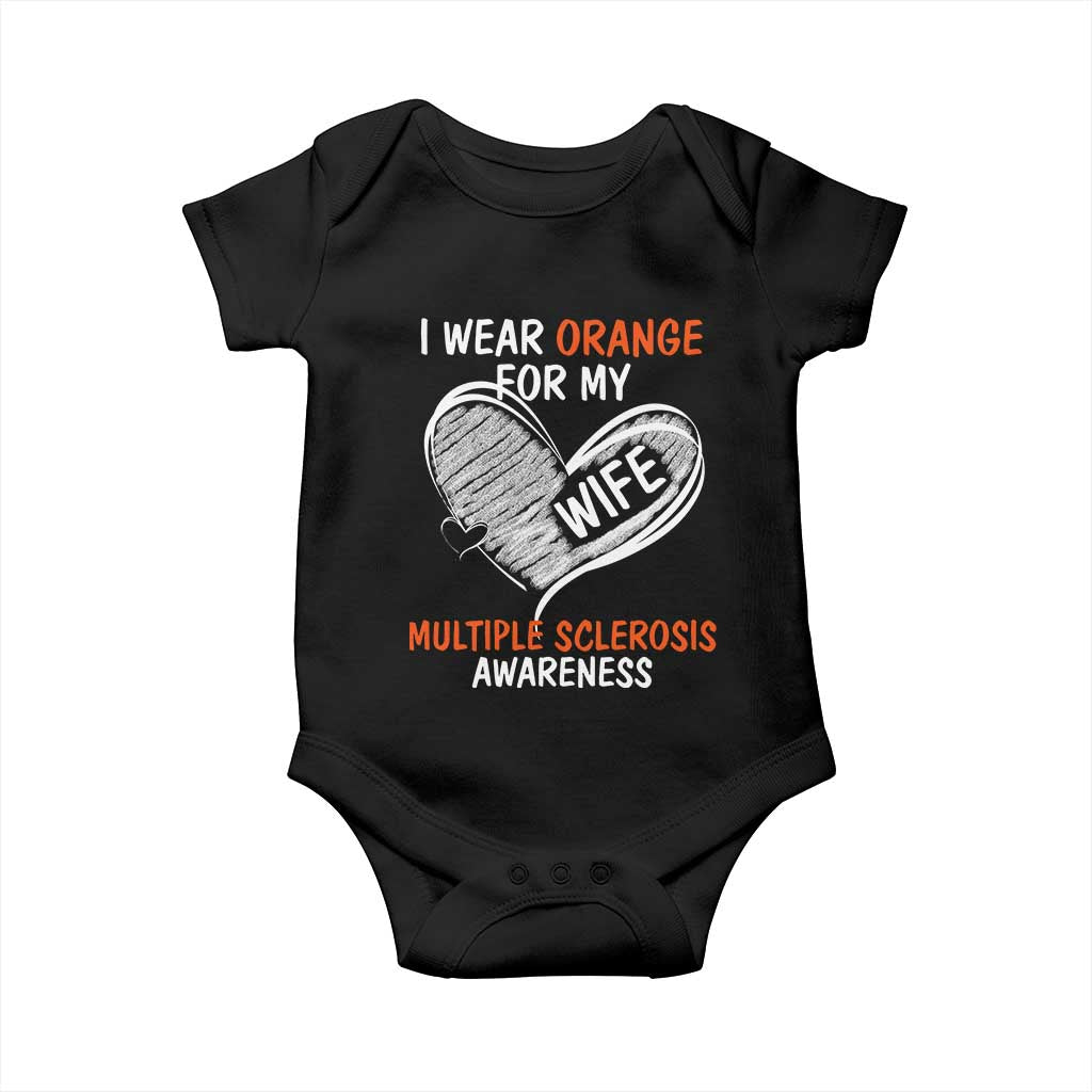 Multiple Sclerosis Awareness Baby Onesie Orange Ribbon I Wear Orange For My Wife
