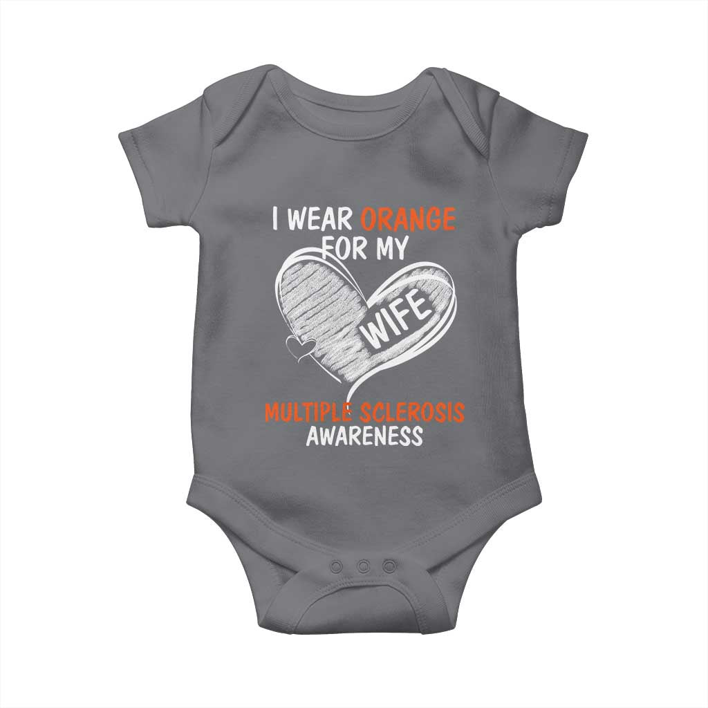 Multiple Sclerosis Awareness Baby Onesie Orange Ribbon I Wear Orange For My Wife