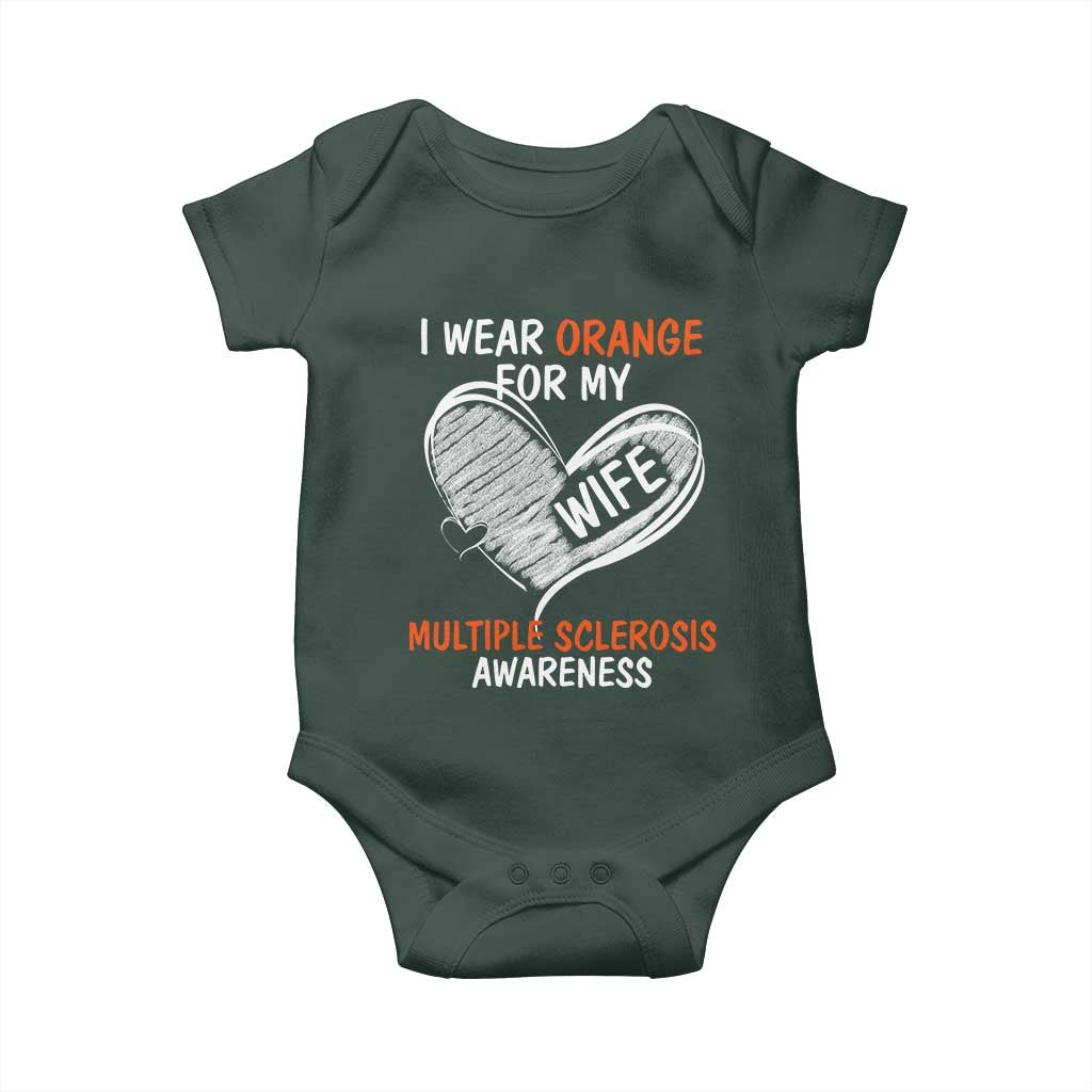 Multiple Sclerosis Awareness Baby Onesie Orange Ribbon I Wear Orange For My Wife