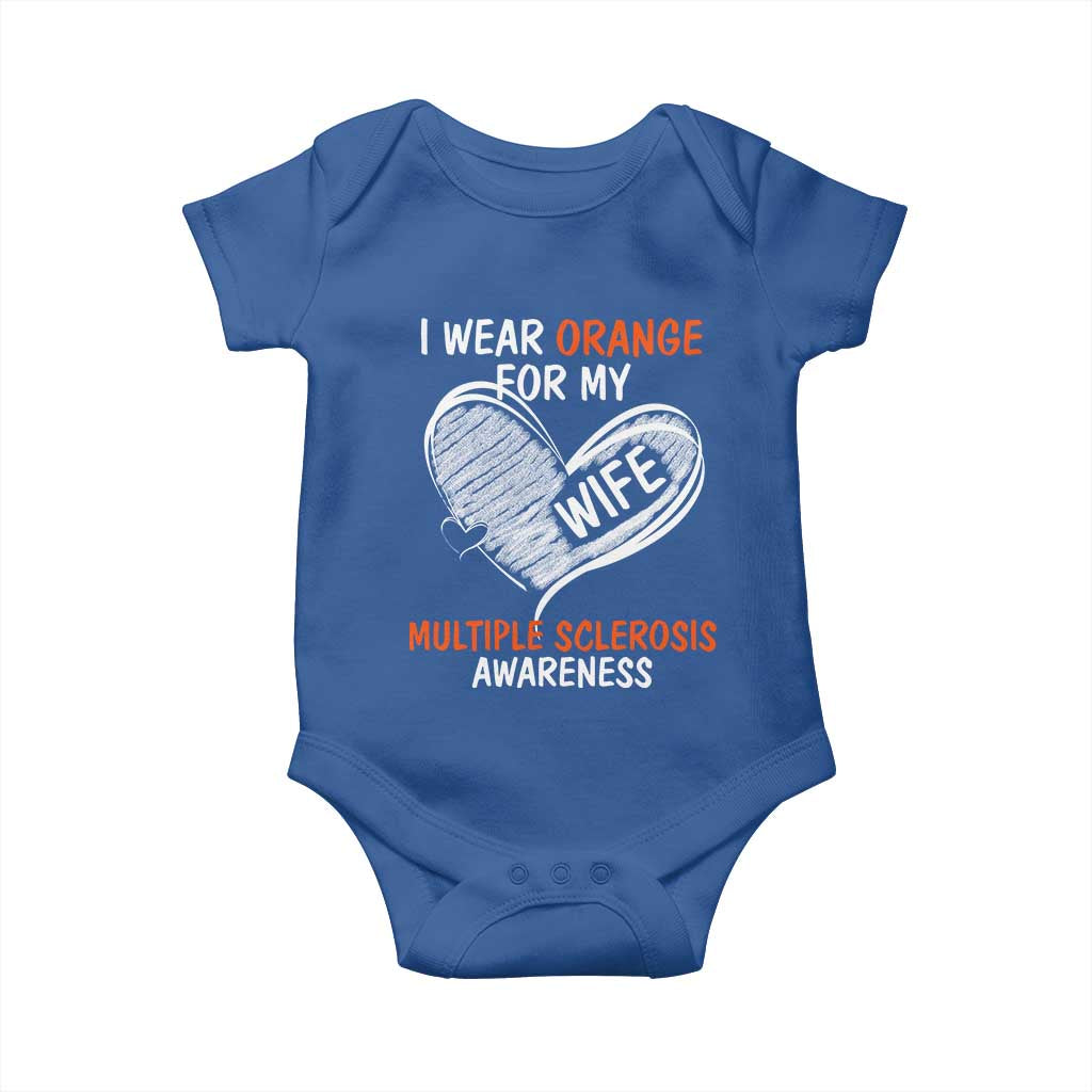 Multiple Sclerosis Awareness Baby Onesie Orange Ribbon I Wear Orange For My Wife