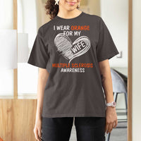 Multiple Sclerosis Awareness T Shirt For Women Orange Ribbon I Wear Orange For My Wife