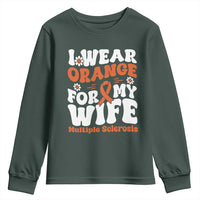 Multiple Sclerosis Awareness Youth Sweatshirt Orange Ribbon I Wear Orange For My Wife Fight MS