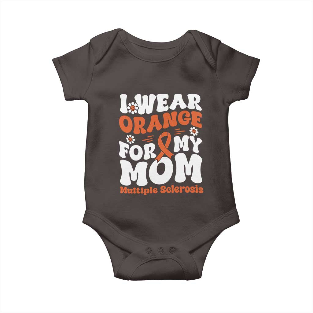 Multiple Sclerosis Awareness Baby Onesie Orange Ribbon I Wear Orange For My Mom Fight MS