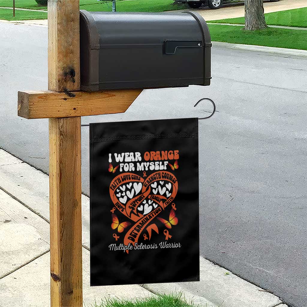 Multiple Sclerosis Awareness Garden Flag I Wear Orange For Myself MS Warrior - Wonder Print Shop