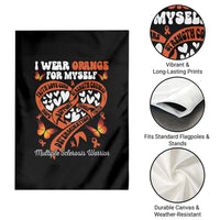 Multiple Sclerosis Awareness Garden Flag I Wear Orange For Myself MS Warrior - Wonder Print Shop