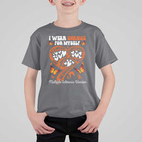 Multiple Sclerosis Awareness T Shirt For Kid I Wear Orange For Myself MS Warrior
