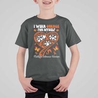 Multiple Sclerosis Awareness T Shirt For Kid I Wear Orange For Myself MS Warrior