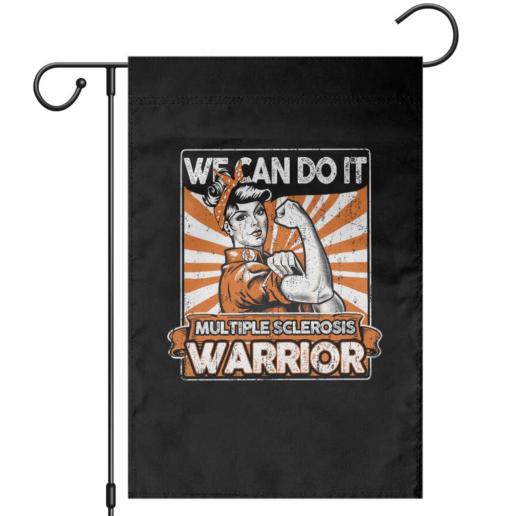 Multiple Sclerosis Awareness Garden Flag Orange Ribbon MS Warrior Support Squad - Wonder Print Shop