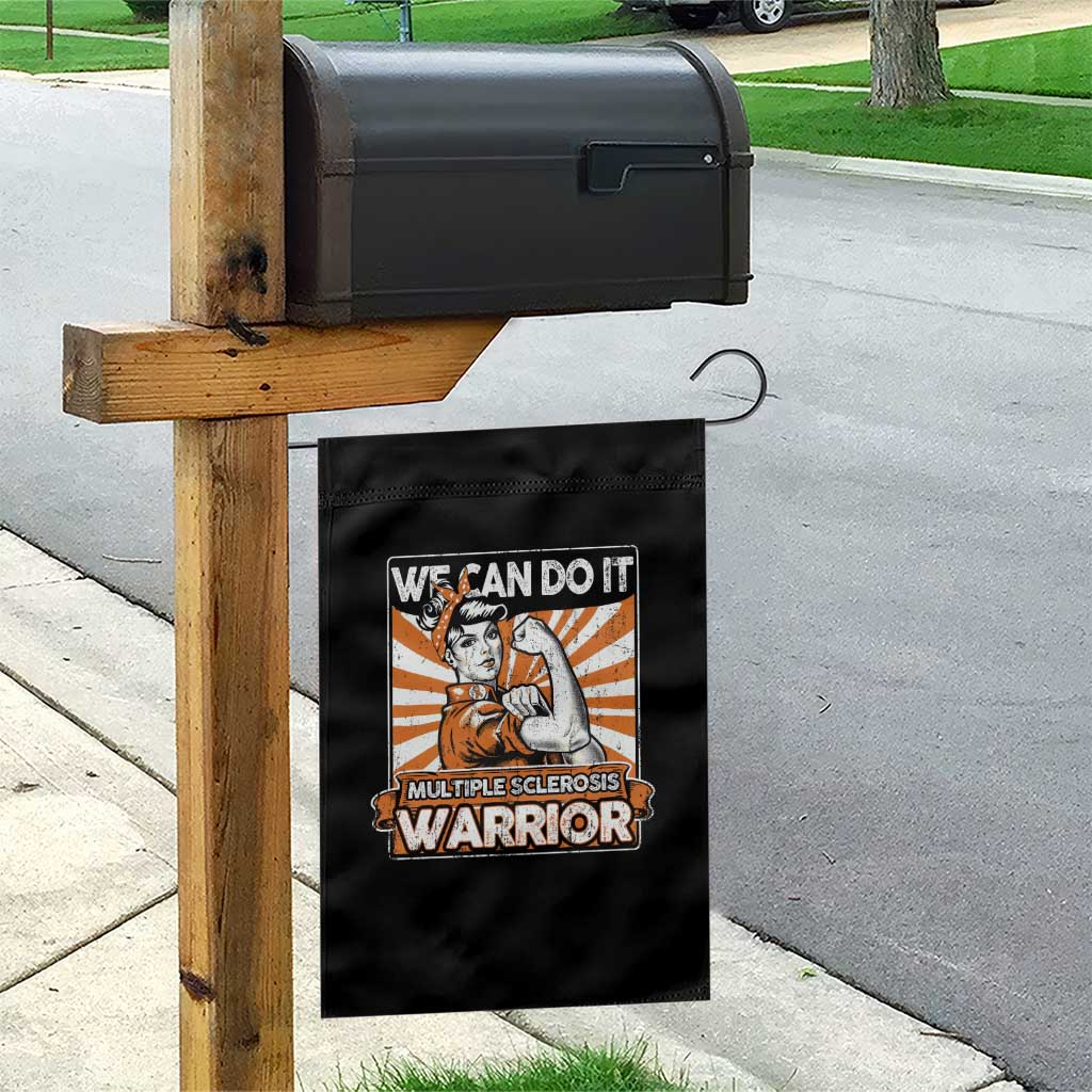 Multiple Sclerosis Awareness Garden Flag Orange Ribbon MS Warrior Support Squad - Wonder Print Shop