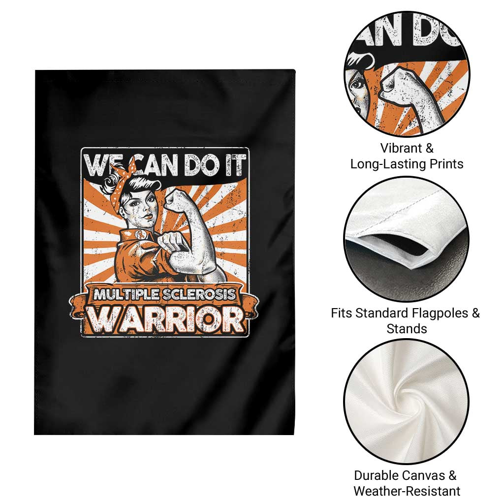Multiple Sclerosis Awareness Garden Flag Orange Ribbon MS Warrior Support Squad - Wonder Print Shop